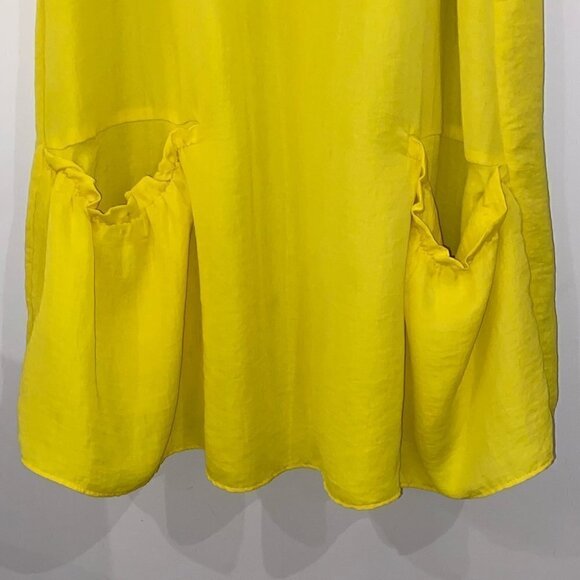 zara Woman Neon Yellow Slip Dress with Pockets Size Small - Picture 3 of 6